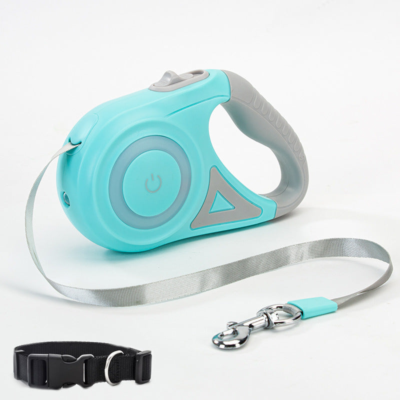 GlowPro Retractable Leash & Collar Set – Walk Safely, Shine Bright!