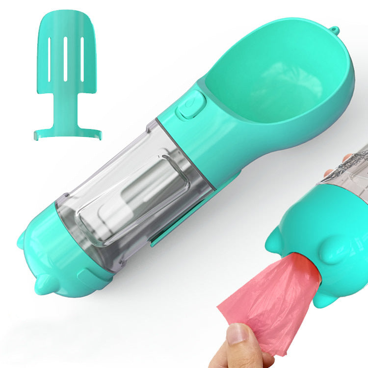 On-the-Go Pet Care: 3-in-1 Water Bottle, Feeder, & Cleanup Solution