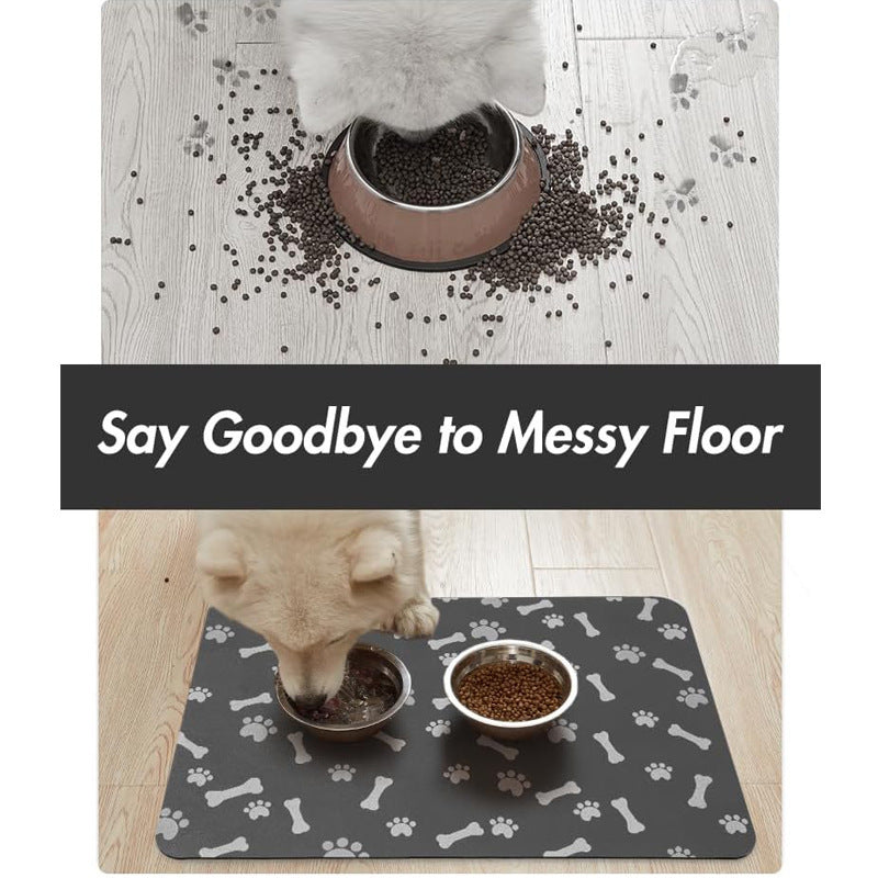 Mess-Free Munch Mate: Quick-Dry Absorbent Pet Feeding Mat