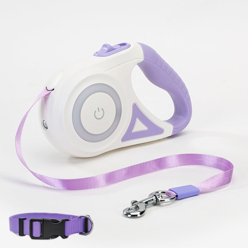 GlowPro Retractable Leash & Collar Set – Walk Safely, Shine Bright!