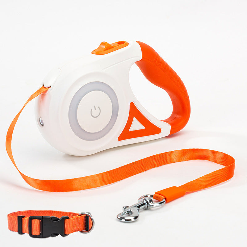 GlowPro Retractable Leash & Collar Set – Walk Safely, Shine Bright!